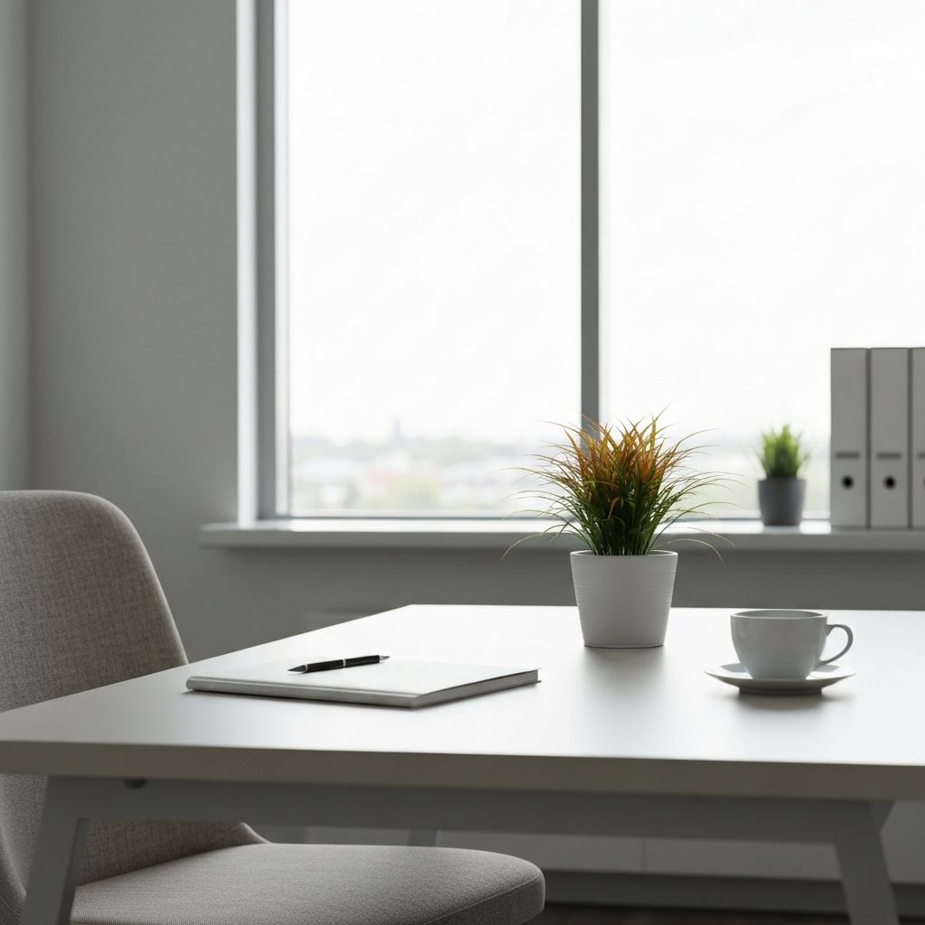 Calm workspace representing commitment to clear wellness information